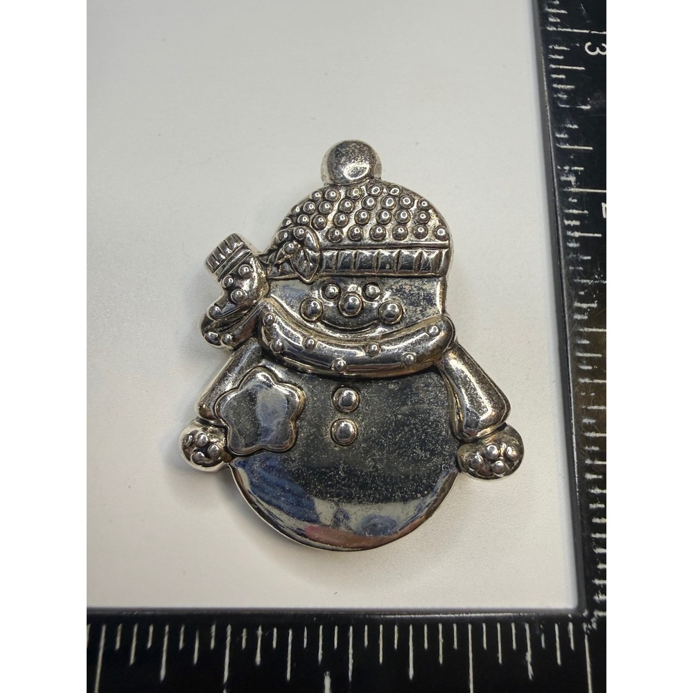 Best Silver Tone Snowman Brooch Pendant Holiday‎ Winter Christmas Pin